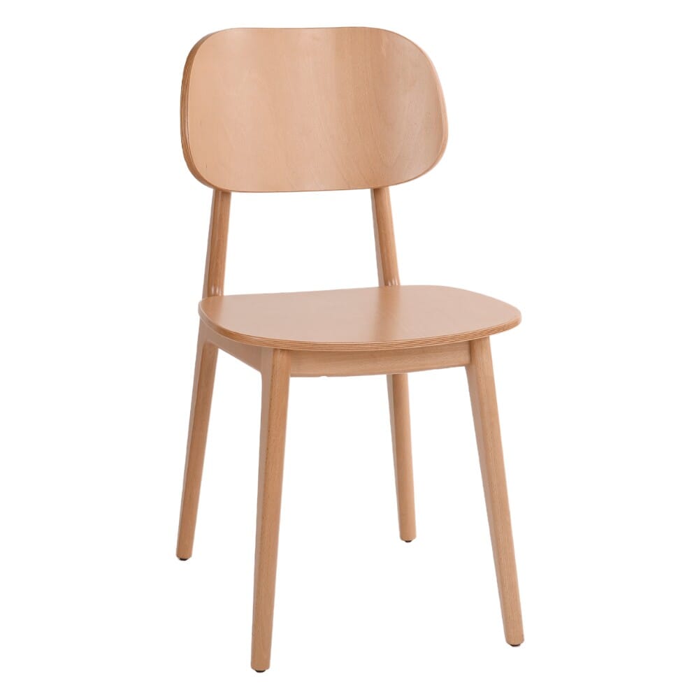 Lola Beech Wood Commercial Chair in Natural