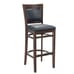 Fully Upholstered Solid Wood Leo Side Bar Stool - Black Frame/Burgundy Vinyl (back)