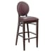 Fully Upholstered Solid Beech Wood Round Back Restaurant Bar Stool with Nail-head Trim
