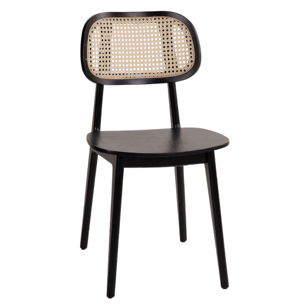 Tefi European Beech Wood Commercial Chair in Black