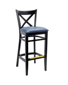 Solid Beech Wood Cross-back Commercial Dining Bar Stool