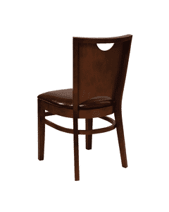 Solid Beech Wood Restaurant Chair in Walnut