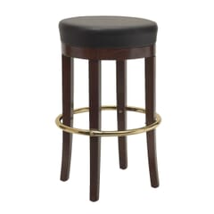 Backless Solid Wood Demi Bar Stool in Walnut