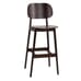 Lola European Beech Wood Commercial Bar Stool in Walnut