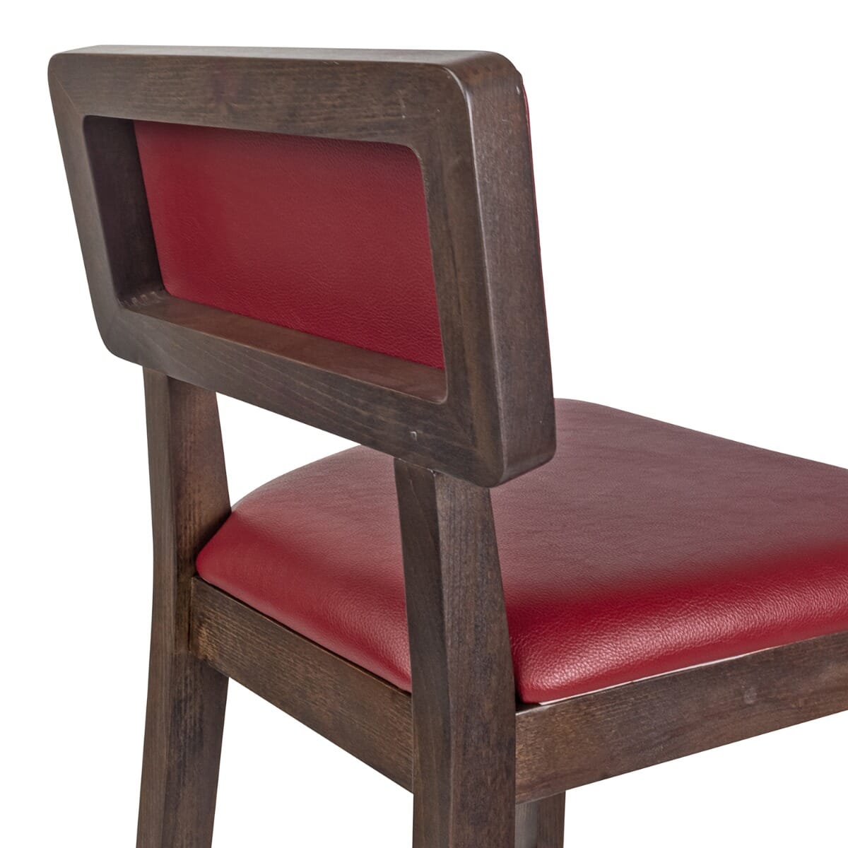 Fully Upholstered Solid Wood Square Back Restaurant Bar Stool with Nailhead Trim