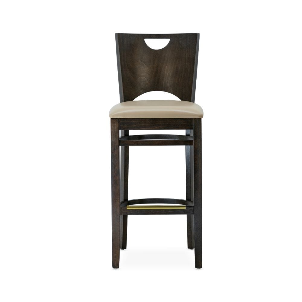 Chloe Solid Beech Wood Commercial Bar Stool With Upholstered Seat