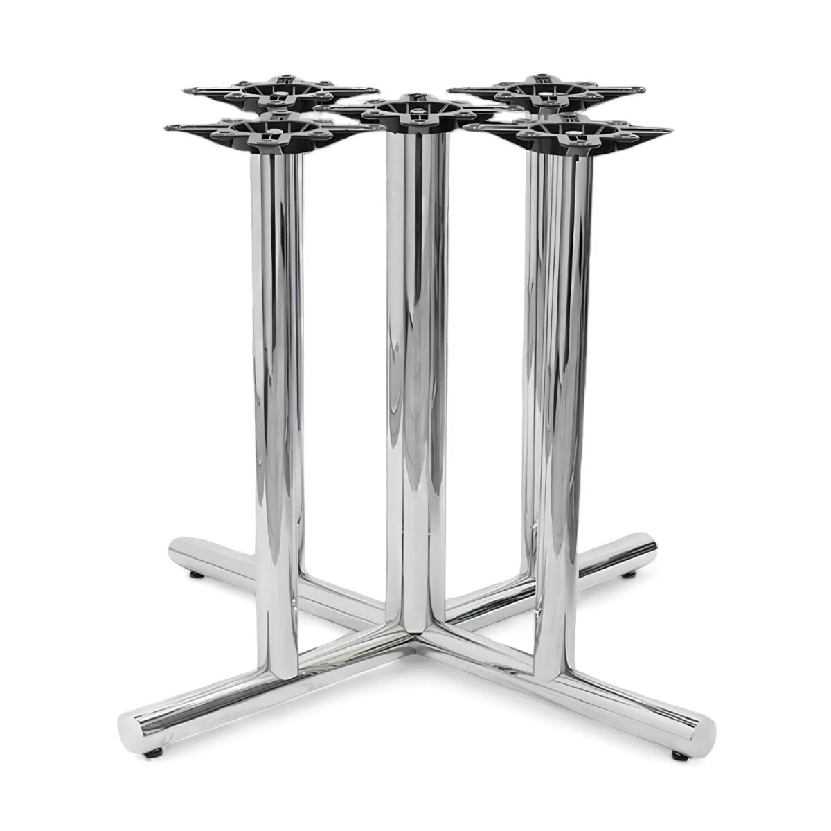 Chrome Five-Column X-Shaped Restaurant Table Base