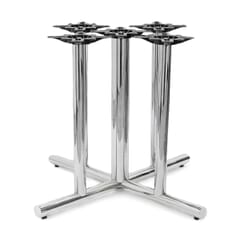 Chrome Five-Column X-Shaped Restaurant Table Base