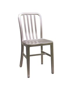 Stackable Vertical Aluminum Patio Chair in Silver 