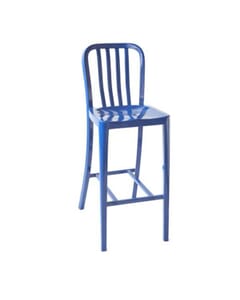 Blue Vertical Patio Aluminum Barstool
