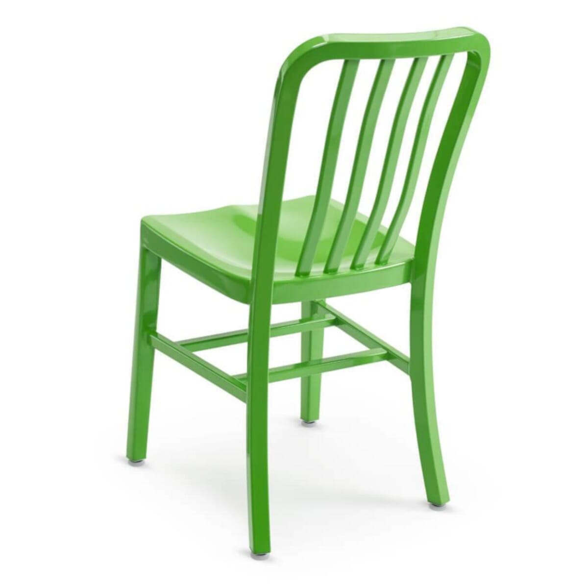 Vertical-Back Aluminum Patio Chair in Green