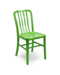 Stackable Vertical Aluminum Patio Chair in Green 