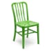 Vertical-Back Aluminum Patio Chair in Green