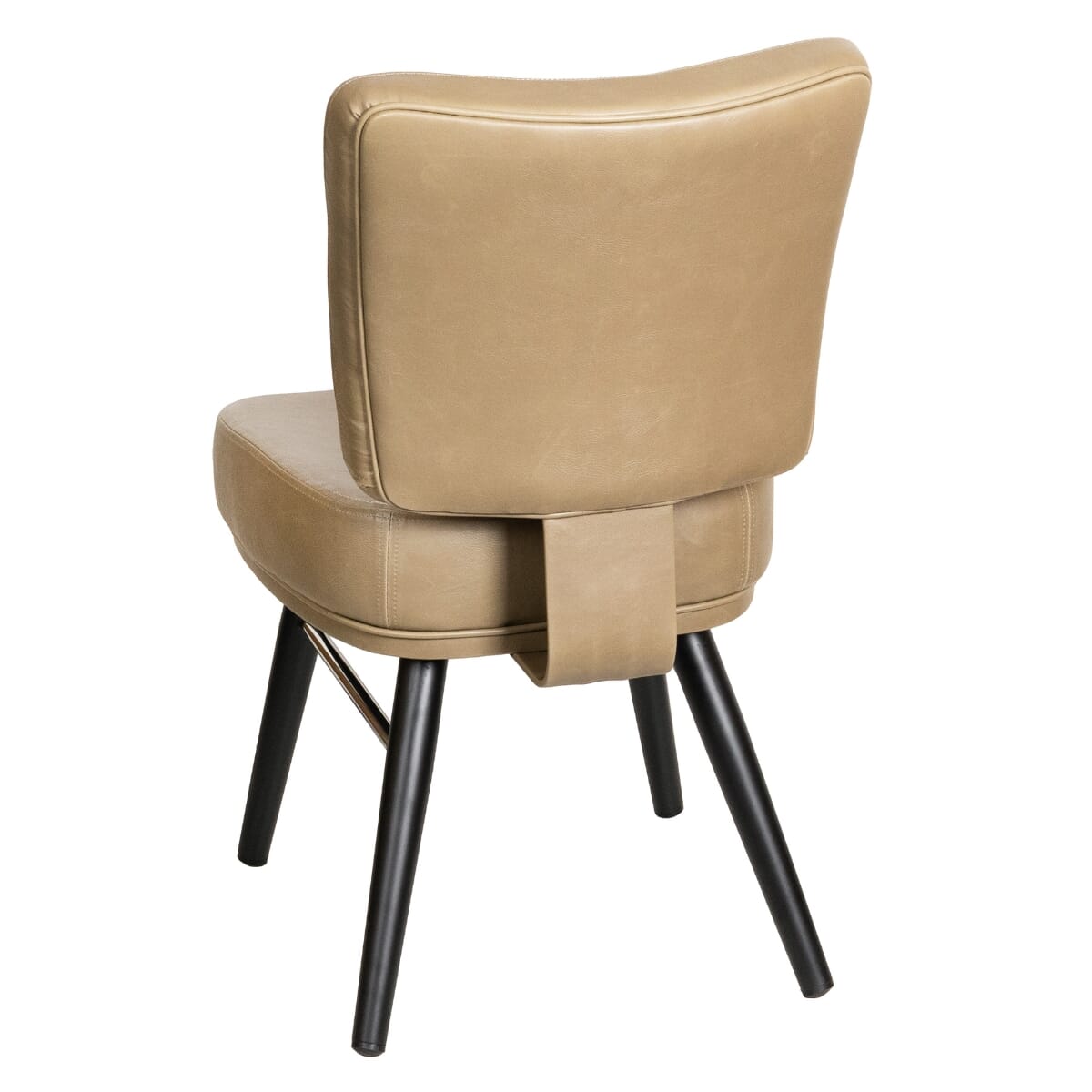 Thayer Custom Upholstered Restaurant Bucket Chair &ndash; Black Steel Frame