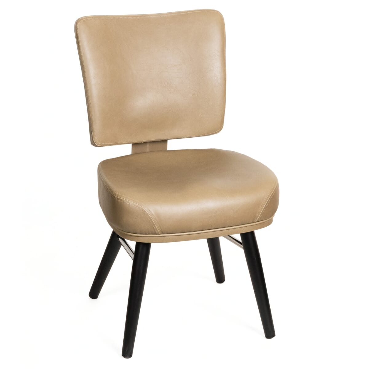 Thayer Custom Upholstered Restaurant Bucket Chair &ndash; Black Steel Frame