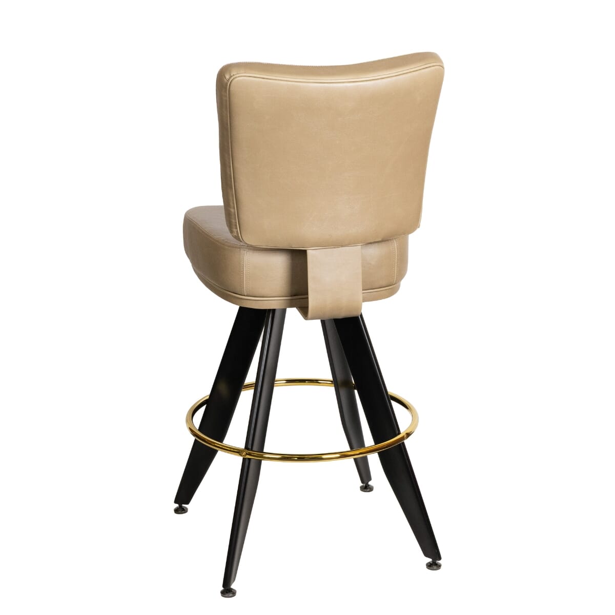 Thayer Custom Architectural Restaurant Bar Stool with Angled Black Steel Frame 