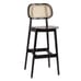 Front view Bar Stool in Walnut with cane back