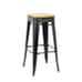 Indoor Steel Backless Barstool - Black Finish