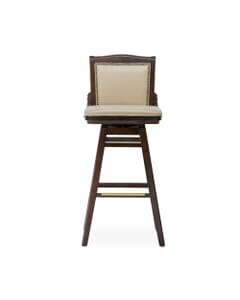Fully Upholstered Solid Wood Swivel Schoolhouse Bar Stool 