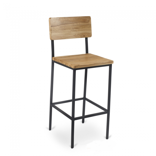 wood and steel counter stool