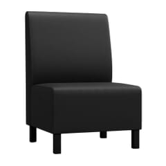 Quick Ship Hannah Modular Black Restaurant Booth - 1 Seater