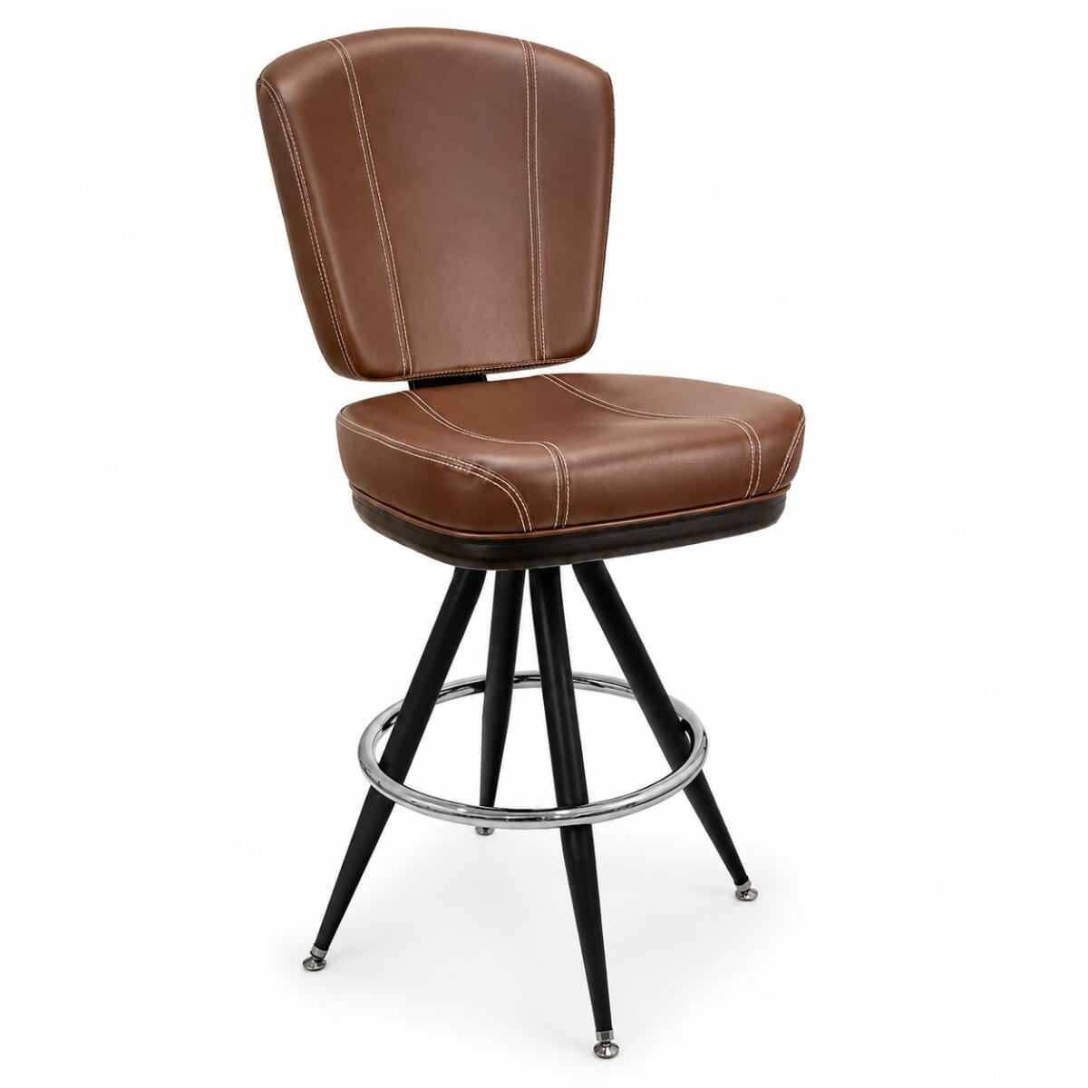 Modern Bucket Bar Stool with Vintage Black Frame