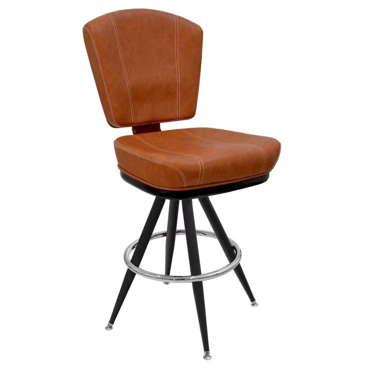 Modern Bucket Bar Stool with Vintage Black Frame