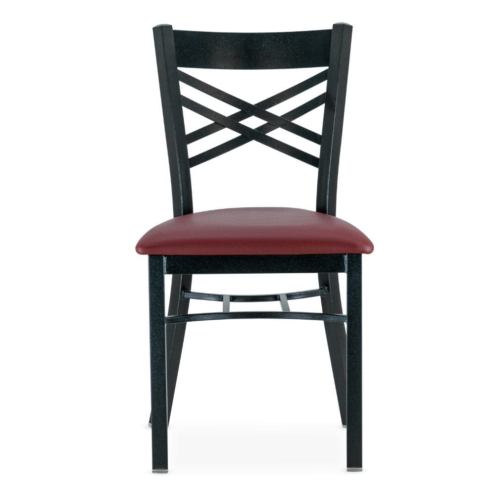 Stackable Metal Double Cross Back Chair