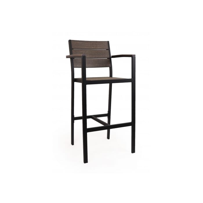 Black Frame Outdoor Arm Restaurant Bar, Outdoor Bar Stools Without Arms