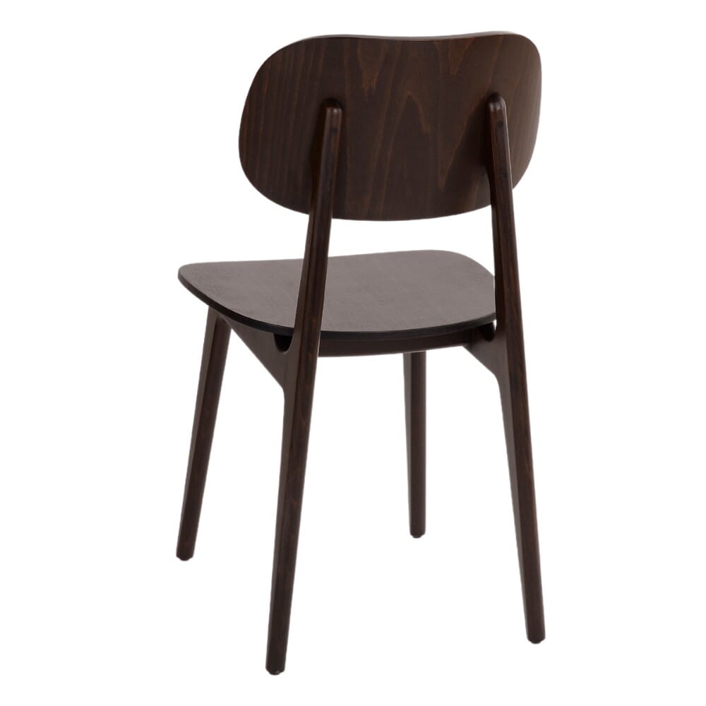 Lola Beech Wood Commercial Chair in Walnut