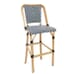Synthetic Wicker & Bamboo Commercial Outdoor Bar Stool - Black/White