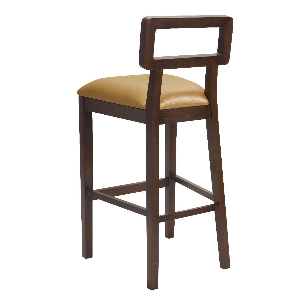 Walnut Wood Open Back Restaurant Bar Stool