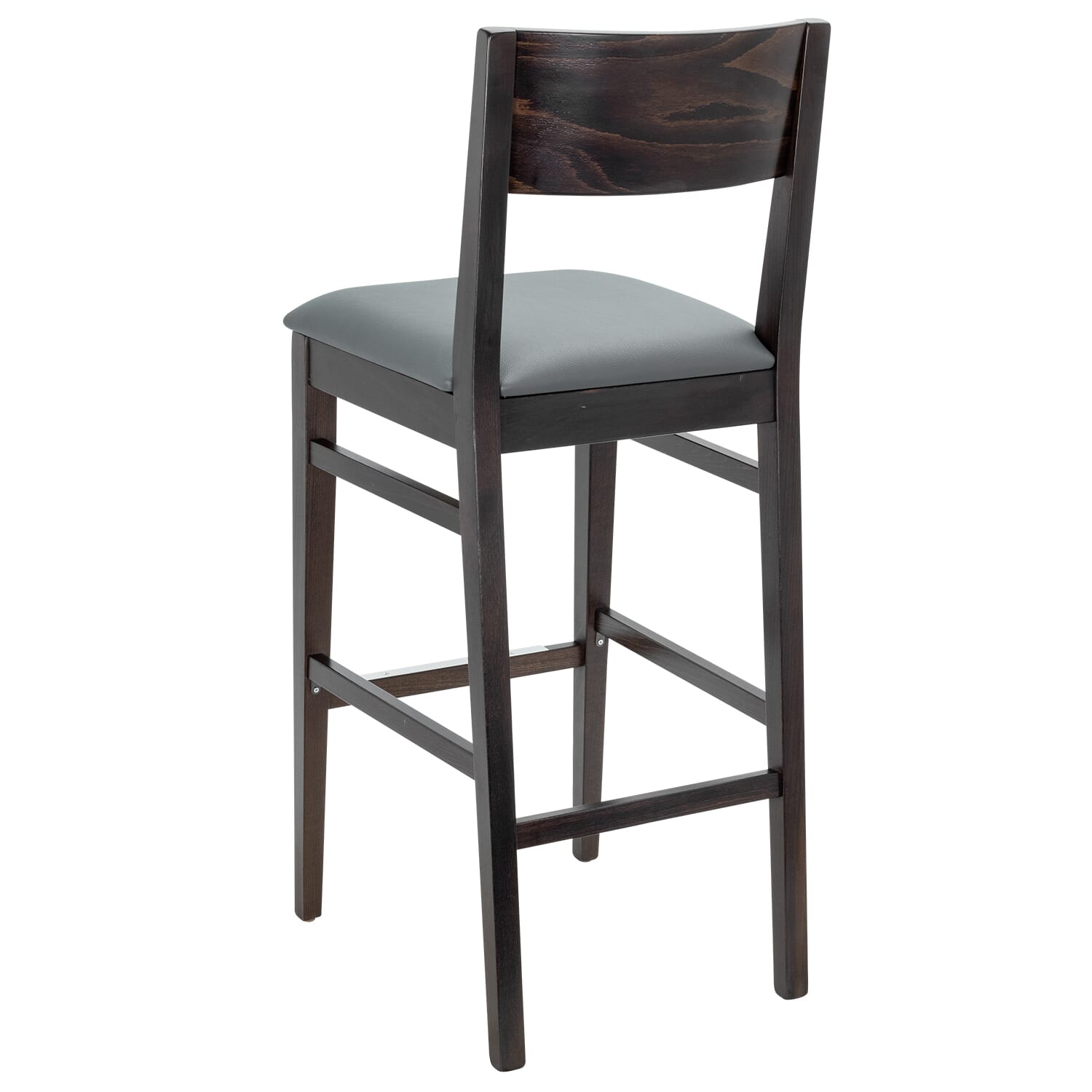 Solid Beechwood Square Back Bar Stool With Upholstered Seat