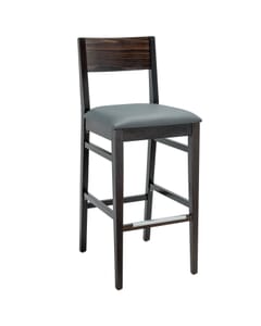 Solid  Beechwood Square Back Upholstered Bar Stool (Front)