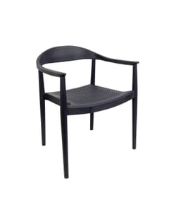 Stackable Resin Restaurant Indoor/Outdoor Chair in Grey - Front View