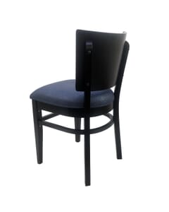 Solid Wood Black Square Back Restaurant Chair with Nailhead Trim 