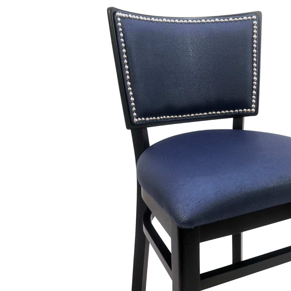 Solid Wood Square Back Restaurant Chair with Nailhead Trim