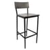 Red Oak Wood Industrial Steel Frame Restaurant Bar Stool (Front)