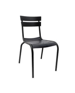 Stackable Restaurant Chair with Molded Resin Seat and Back in Tan - Front View