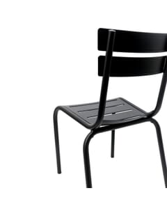 Stackable Aluminum Restaurant Side Chair in Black 