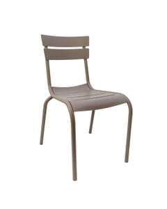 Stackable Restaurant Chair with Molded Resin Seat and Back in Tan - Front View