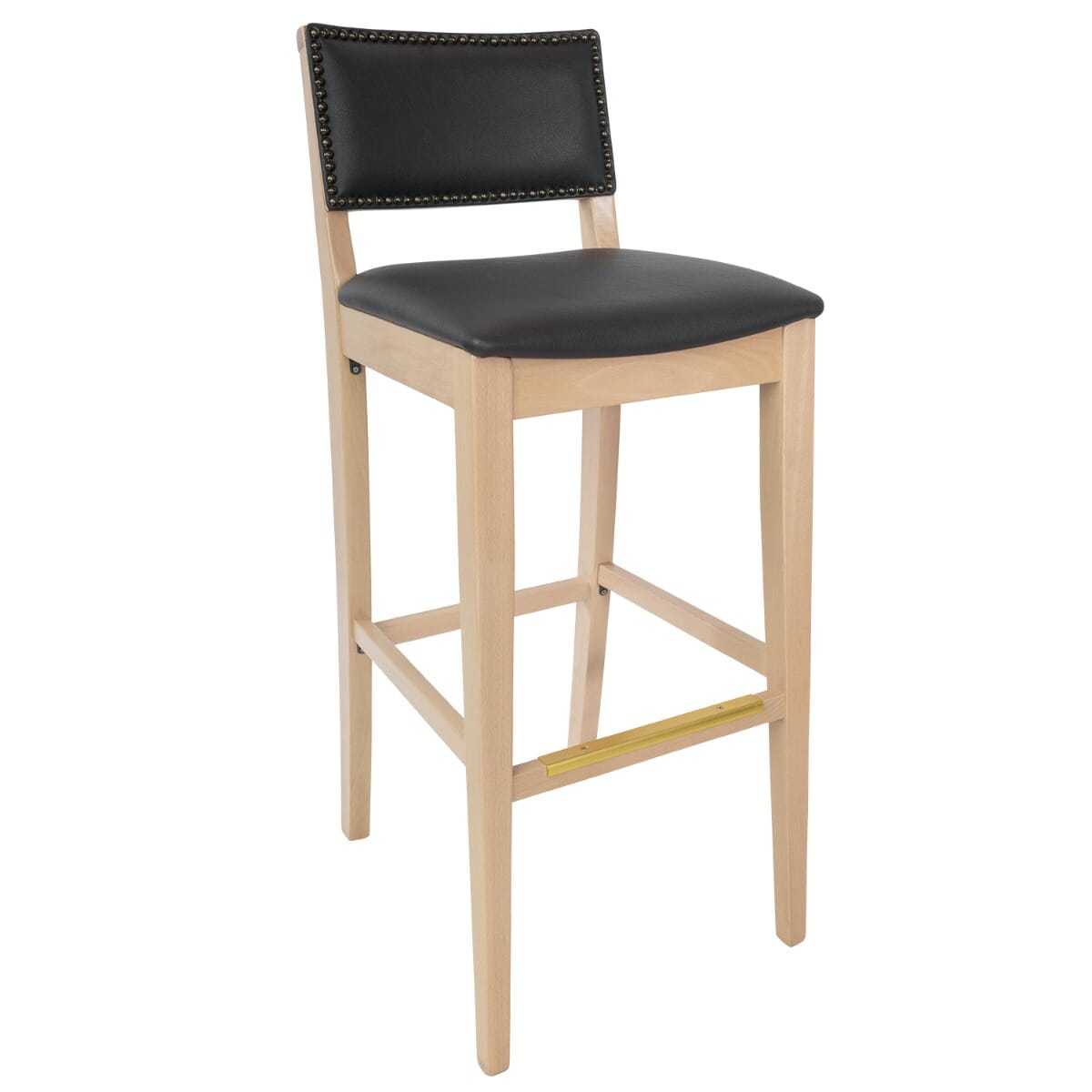 Fully Upholstered Signature Side Bar Stool with Nailhead Trim