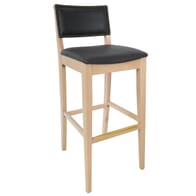 Fully Upholstered Signature Side Bar Stool with Nailhead Trim 