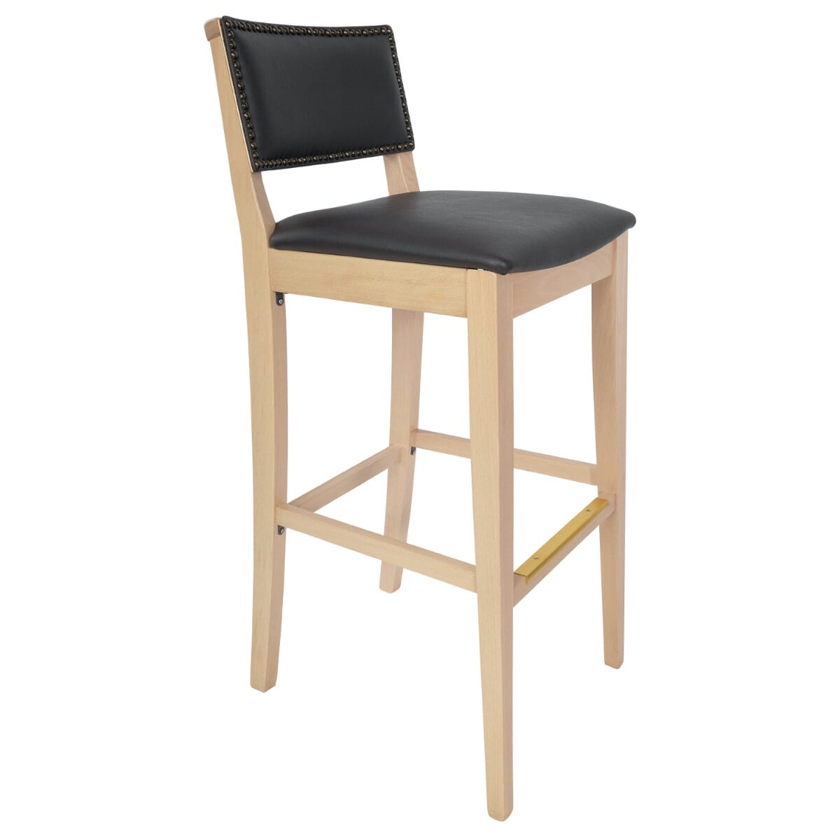 Fully Upholstered Signature Side Bar Stool with Nailhead Trim