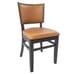 Solid Wood Square Back Restaurant Chair with Nailhead Trim