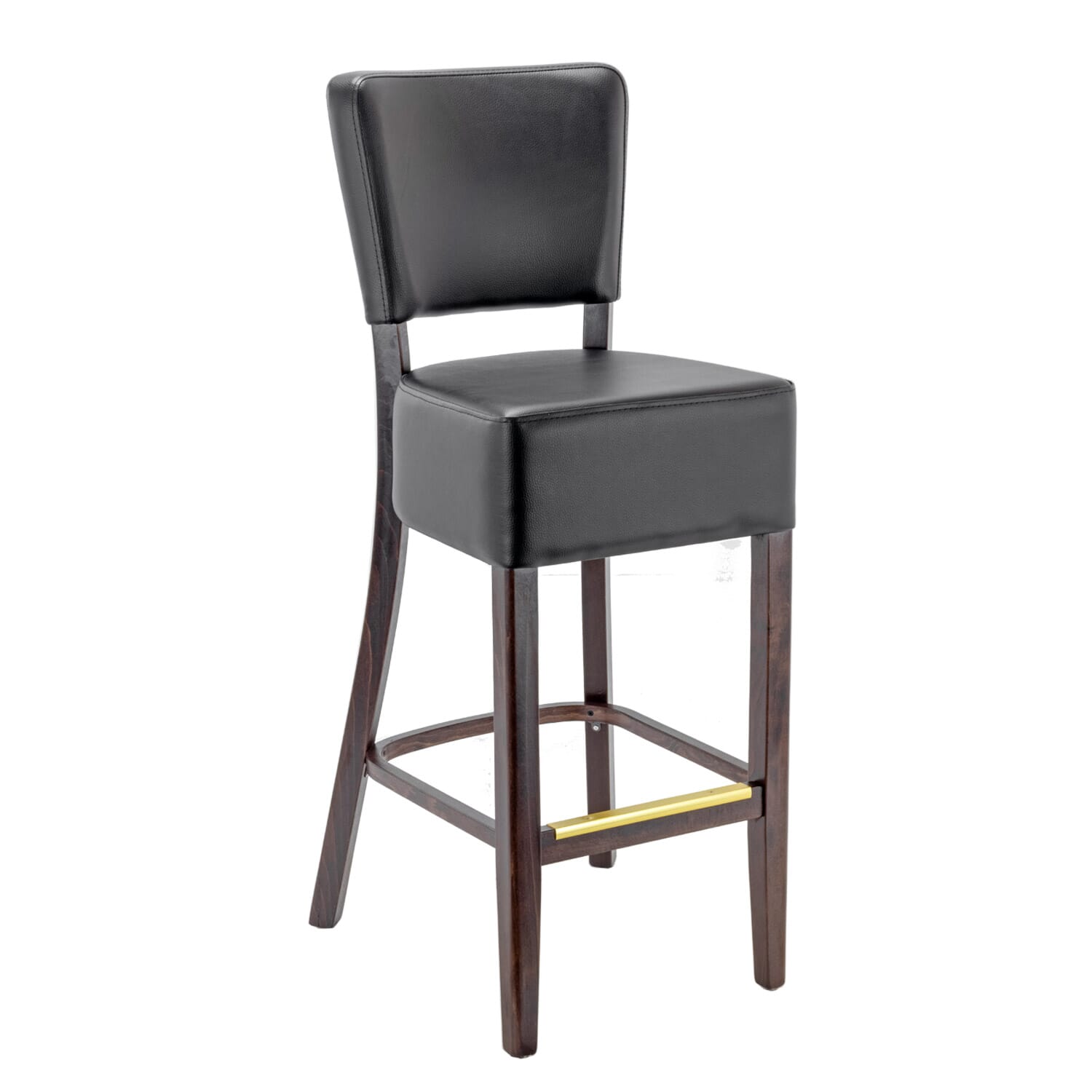 Fully Upholstered Commercial Dining Bar Stool in Espresso Finish