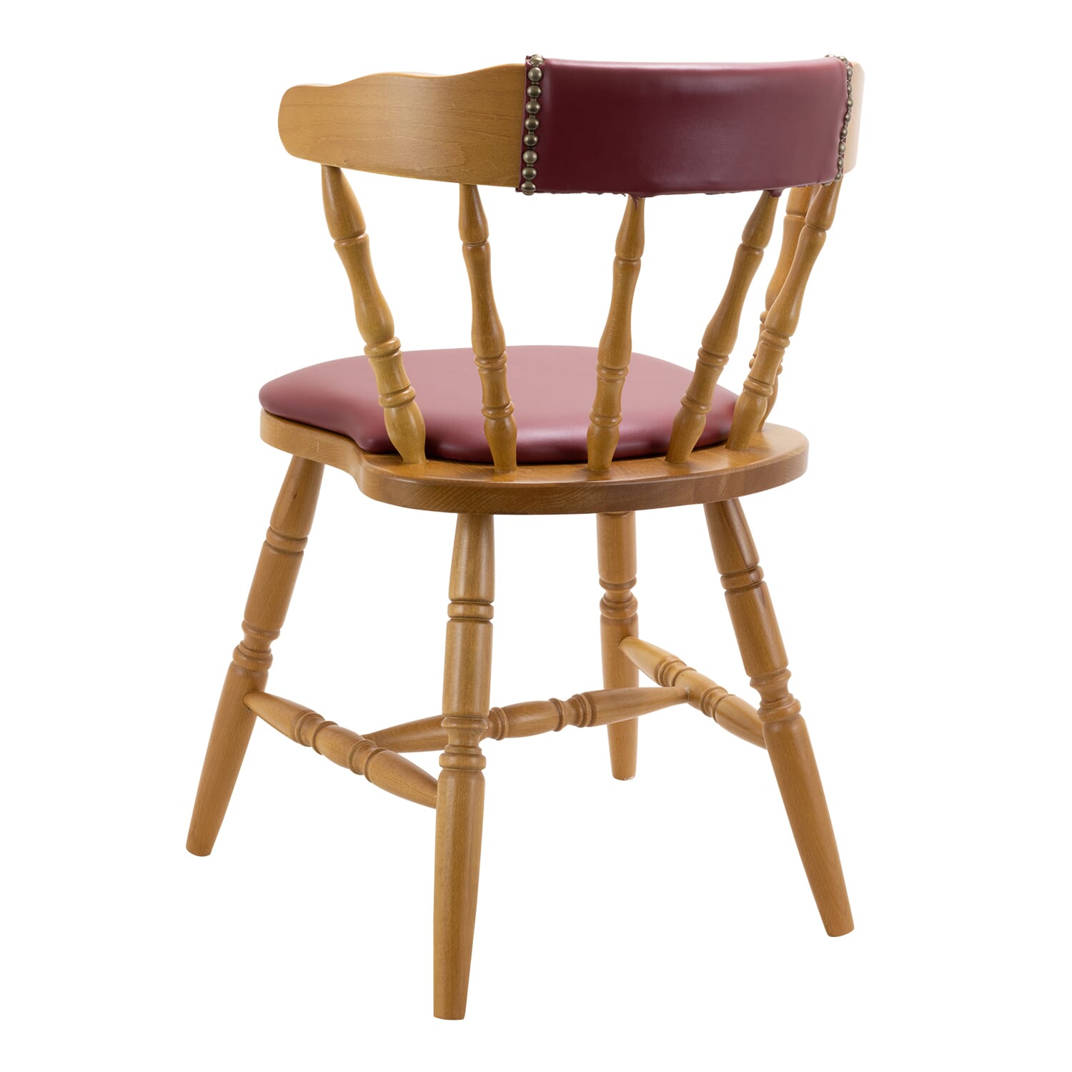 Upholstered Seat and Back Captain Mate Side Chair with Nailhead Trim