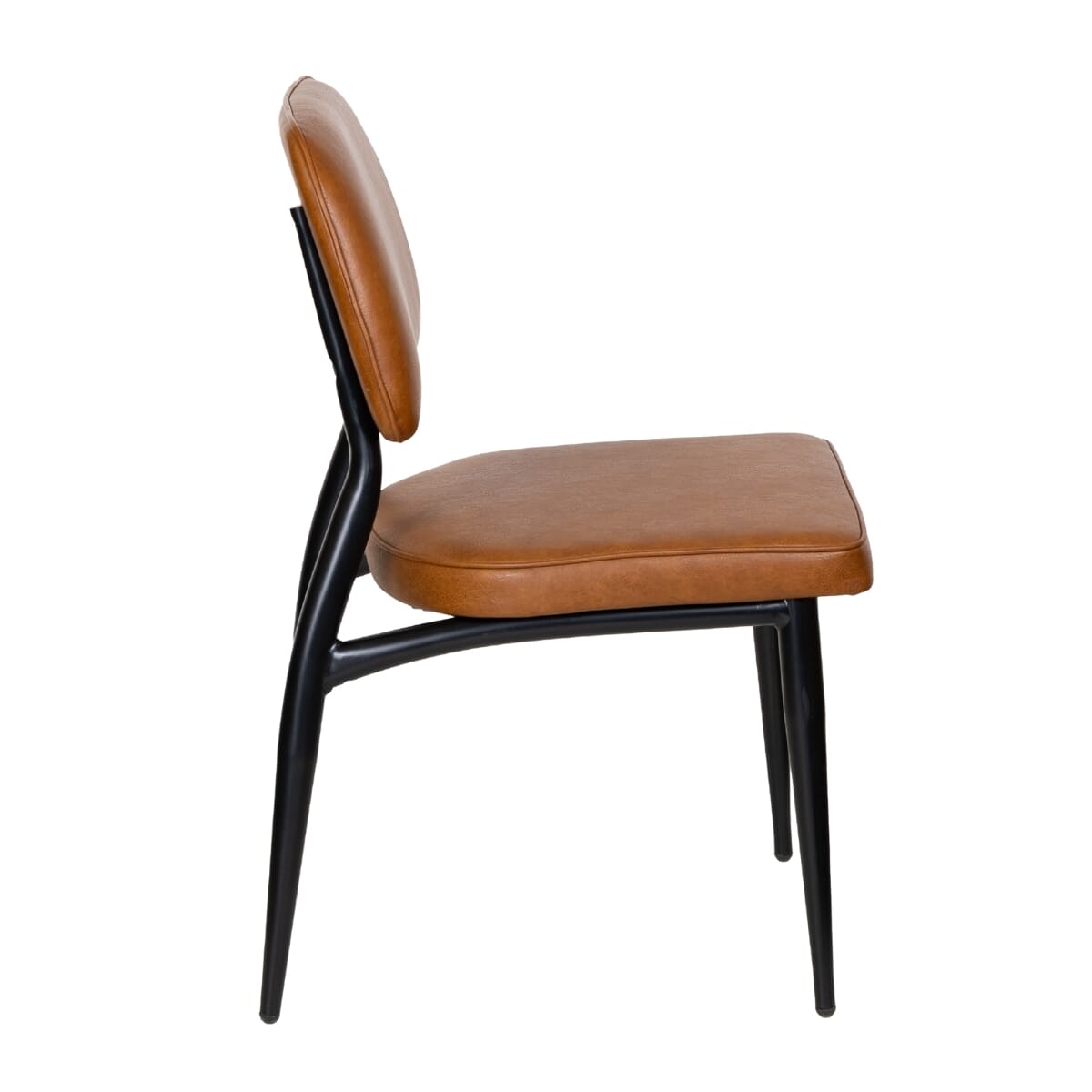 Quick Ship Adaline Fully Upholstered Black Metal Restaurant Chair