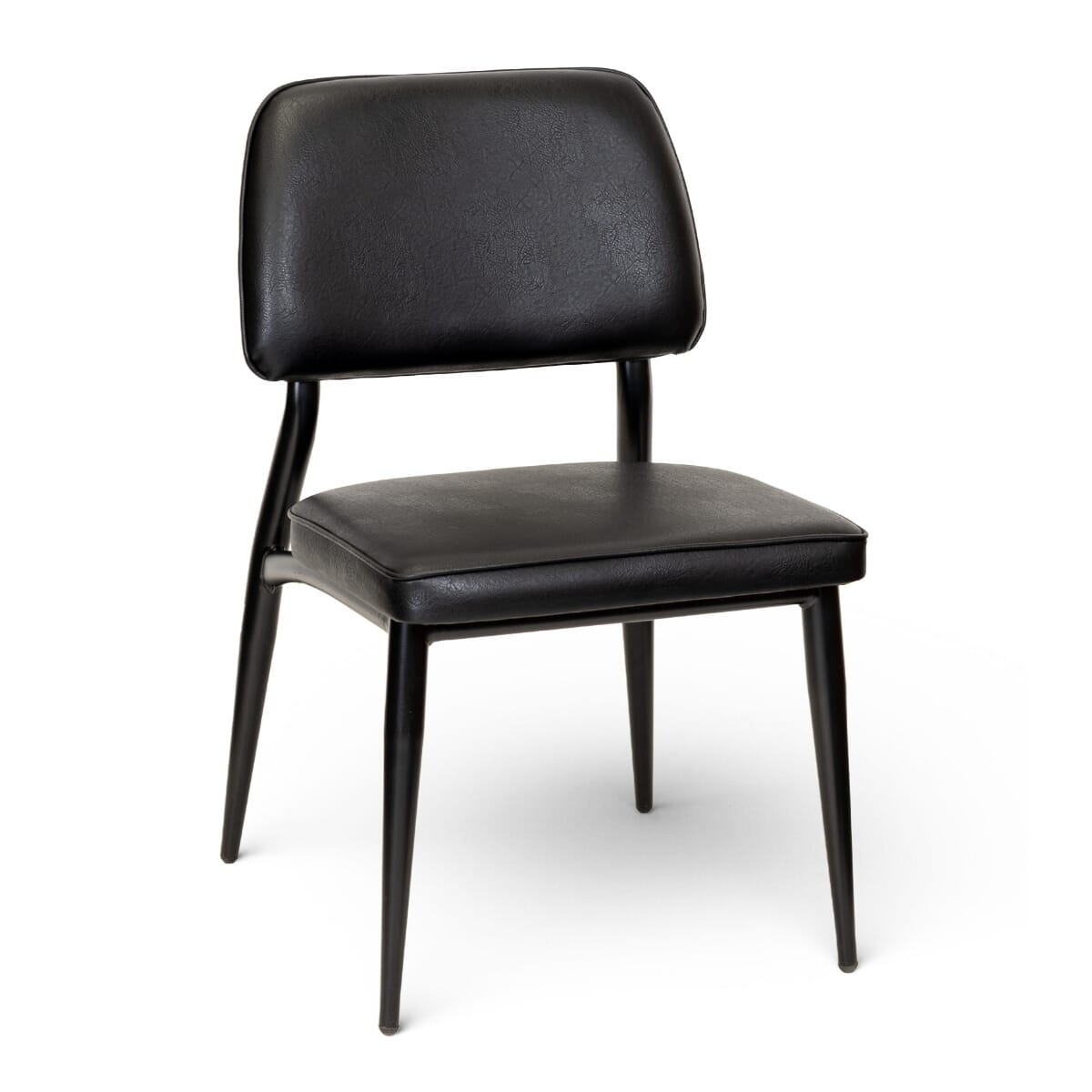 Adaline Fully Upholstered Black Metal Restaurant Chair