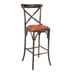 Antique Ash Wood Cross-Back Commercial Barstool